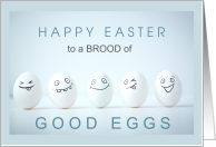 Easter Funny Eggs with Faces Brood of Good Eggs card