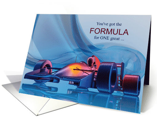 Birthday Formula One Racing Theme Concept Car card (1730694)