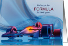 Birthday Formula One Racing Theme Concept Car card