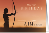 Female Archer Birthday Archery Theme card