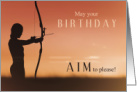 Female Archer Birthday Archery Theme card