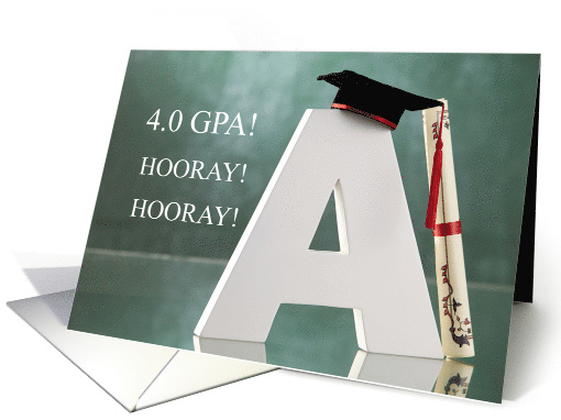 Straight A Student Congratulations Grad Cap card (1734884)