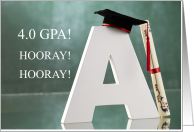 Straight A Student Congratulations Grad Cap card