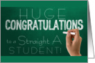 Straight A Student Congratulations Green Chalkboard card