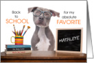 Back to School Mathlete Cute Pitbull Student card