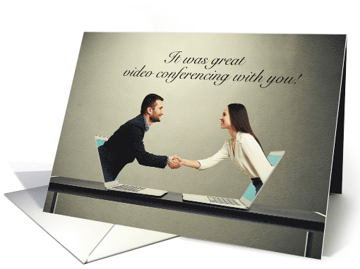 Business Meeting Follow Up Video Conference card (1737254)