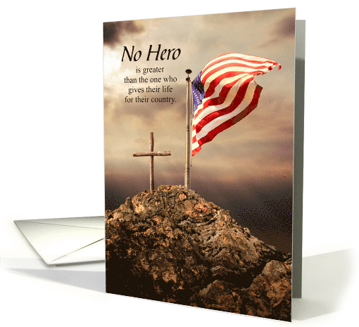 Military Sympathy for Los of a Hero American Flag card (1738122)