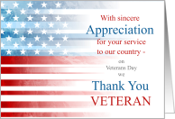 Veterans Day American Flag Appreciation card