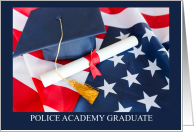 Police Academy Graduate Stars and Stripes card