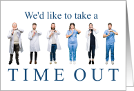 Business Staff Thank You Time Out Humor card