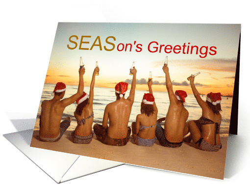 SEASon's Greetings Beach Themed Christmas card (1740174)