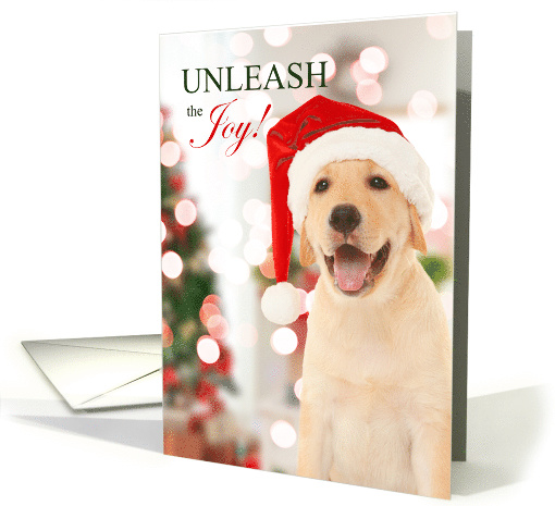 Unleash the Joy Golden Retriever Christmas card (1742572)