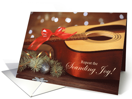 Music Themed Christmas Holiday Classical Guitar card (1746302)