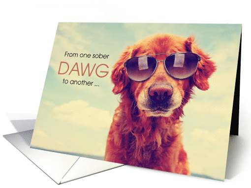 Recovery Sponsor Sober Dawg Thank You card (1746422)