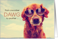 Recovery Sponsor Sober Dawg Thank You card