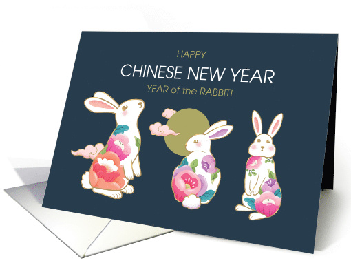 Year of the Rabbit Chinese New Year Botanical Bunnies card (1748470)