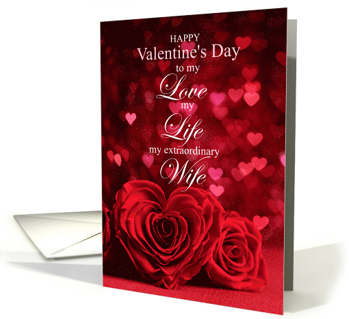 for Wife Valentine's Day Red Roses and Hearts card (1748950)
