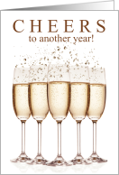 New Year Cheers Champagne Glasses with Bubbly card