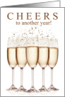 New Year Cheers Champagne Glasses with Bubbly card