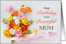 Mother’s Birthday Bold Bouquet in Orange Pink and Yellow card