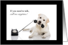 Encouragement Call Me Labrador Retriever with a Phone card