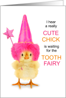 Tooth Fairy Cute Chick with a Wand Loss of a Tooth card