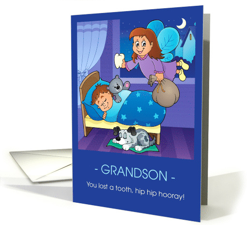 Grandson Tooth Fairy Loss of a Tooth Hooray card (1774390)