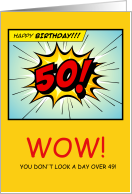 50th Birthday Humor Getting Older Comic Book Style card