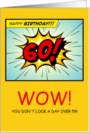 60th Birthday Humor Getting Older Comic Book Style card