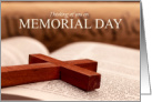 Christian Memorial Day Blessings with Cross card