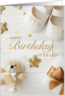 Little Girl’s Birthday Golden Hues and White card