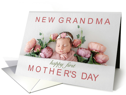 Grandma's 1st Mother's Day Pink Botanical card (1821456)