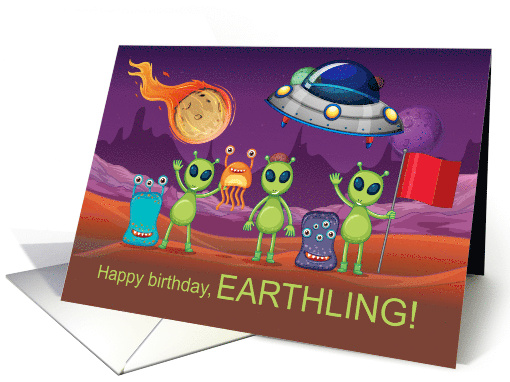 Funny Alien Themed Birthday card (1846120)