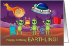 Funny Alien Themed Birthday card