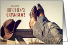 Western Cowboy Themed Birthday with Country Style card