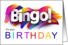 Bingo Themed Birthday in Rainbow Hues card