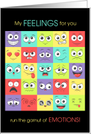 Love and Romance Humor Faces of Emotions card