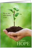 Arbor Day Planting a Tree Plants Hope card