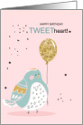 Girl’s Birthday TWEETheart Cute Illustrated Bird card