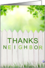 Neighbor Thank You White Picket Fence card
