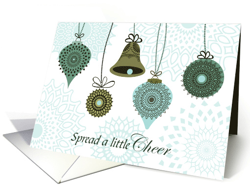 Spread a Little Cheer Shades of Green Ornaments card (1882824)