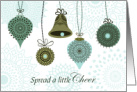 Spread a Little Cheer Shades of Green Ornaments card
