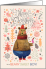 For Boys Merry Christmas Beary Sweet Boy card