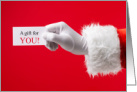 A Gift for You Christmas Money Card Santa card