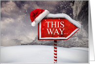 Christmas North Pole Sign in Winter Snow card