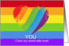 Gay Valentine LGBTQ Rainbow Heart Flag card