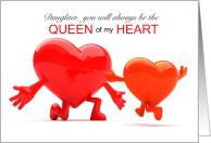 for Daughter from Dad Valentine’s Day Queen of Hearts card