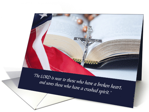 Christian Sympathy with Cross and American Flag card (1903528)