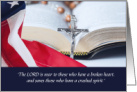Christian Sympathy with Cross and American Flag card