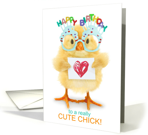 Girl's Birthday Funny Really Cute Chick card (1912892)